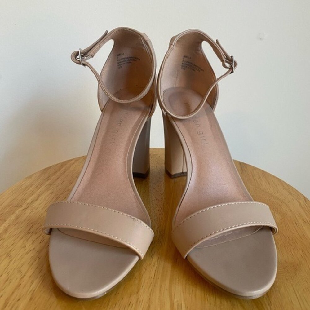 Madden Girl Nude/Tan Block Heel Sandals